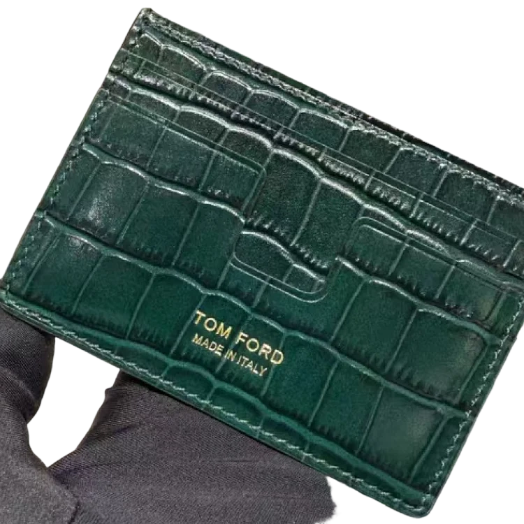 Tom Ford Croc Embossed Leather Card Holder